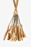 Celine Gold Tone Long Lariat Pendant Necklace