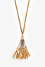 Celine Gold Tone Long Lariat Pendant Necklace