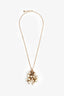 Christian Dior Gold Toned Faux Pearl Lariat Necklace (As Is)