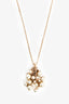 Christian Dior Gold Toned Faux Pearl Lariat Necklace (As Is)