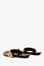 Louis Vuitton Black Leather Gold Chevron Sandals
