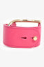Delvaux Pink Leather Cuff Bracelet