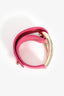 Delvaux Pink Leather Cuff Bracelet