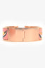 HermèsHermès Gold Tone Orange Printed Ceramic Clic Clac Bracelet
