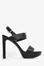 Louis Vuitton Black Leather White Contrast Stitch Heels Size 38