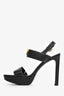 Louis Vuitton Black Leather White Contrast Stitch Heels Size 38