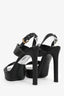 Louis Vuitton Black Leather White Contrast Stitch Heels Size 38