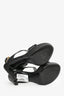 Louis Vuitton Black Leather White Contrast Stitch Heels Size 38