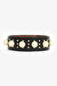Givenchy Black Leather Faux Pearl Shark Bracelet