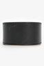 Balenciaga Black Leather Gold/Silver Toned Cuff Bracelet