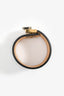 Balenciaga Black Leather Gold/Silver Toned Cuff Bracelet