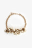 Christian Dior Gold Toned Faux Pearl Choker Necklace