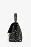 Valentino Black Leather Rockstud Flap Top Handle w/ Strap