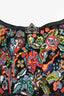 Valentino 2018 Black Leather Multicolour Beaded Guitar Crossbody Bag