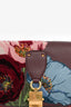 Valentino Burgundy Floral Embroidered Lock Crossbody