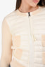 Moncler Cream Thin Puff Knit Sweater Jacket Size XS