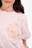 Simone Rocha Pink Cotton Tulle Short Sleeves Top Size XS