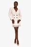Self-Portrait White Belted Lace Trimmed Blazer Mini Dress Size 6 US