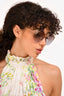 Miu Miu Gold Tone Metal Crystal Embellished Round Sunglasses