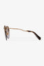 Miu Miu Gold Tone Metal Crystal Embellished Round Sunglasses