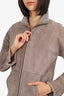 Loro Piana Taupe Suede/Shearling Zip-up Jacket Size 38