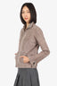 Loro Piana Taupe Suede/Shearling Zip-up Jacket Size 38