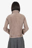 Loro Piana Taupe Suede/Shearling Zip-up Jacket Size 38