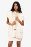 Isabel Marant Cream Satin Lapel Oversized Vest Size 2
