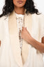 Isabel Marant Cream Satin Lapel Oversized Vest Size 2