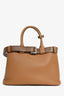 Prada Brown Leather Belt Top Handle Petite Bag with Strap