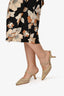 Christian Dior Gold Woven 'Capture' Kitten Mules Size 37.5
