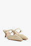 Christian Dior Gold Woven 'Capture' Kitten Mules Size 37.5