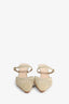 Christian Dior Gold Woven 'Capture' Kitten Mules Size 37.5