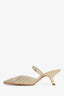 Christian Dior Gold Woven 'Capture' Kitten Mules Size 37.5