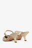 Christian Dior Gold Woven 'Capture' Kitten Mules Size 37.5