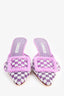 Manolo Blahnik Purple Mesh/Suede Checker 'Maysale 70' Mules Size 37.5