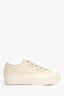Jimmy Choo White Canvas Rubber Platform 'Palma' Sneakers Size 37
