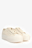 Jimmy Choo White Canvas Rubber Platform 'Palma' Sneakers Size 37