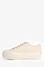Jimmy Choo White Canvas Rubber Platform 'Palma' Sneakers Size 37