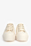 Jimmy Choo White Canvas Rubber Platform 'Palma' Sneakers Size 37