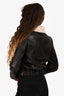 Dorothee Schumacher Black Leather Shearling Collar Aviator Jacket Size 1