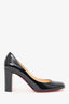 Christian Louboutin Black Patent Leather Round-Toe Pumps Size 36.5