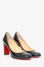 Christian Louboutin Black Patent Leather Round-Toe Pumps Size 36.5
