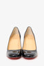 Christian Louboutin Black Patent Leather Round-Toe Pumps Size 36.5
