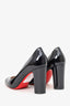 Christian Louboutin Black Patent Leather Round-Toe Pumps Size 36.5