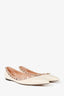 Valentino Off White Patent Rockstud Pointed Toe Flats Size 38.5 (As Is)