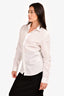 Givenchy White Cotton Star Embroidered Collar Shirt Size 39