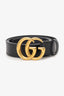 Gucci Black Leather Marmont 'GG' Belt Size 75
