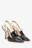Christian Dior Black Patent J'Adior Slingback Heels Size 36