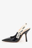 Christian Dior Black Patent J'Adior Slingback Heels Size 36